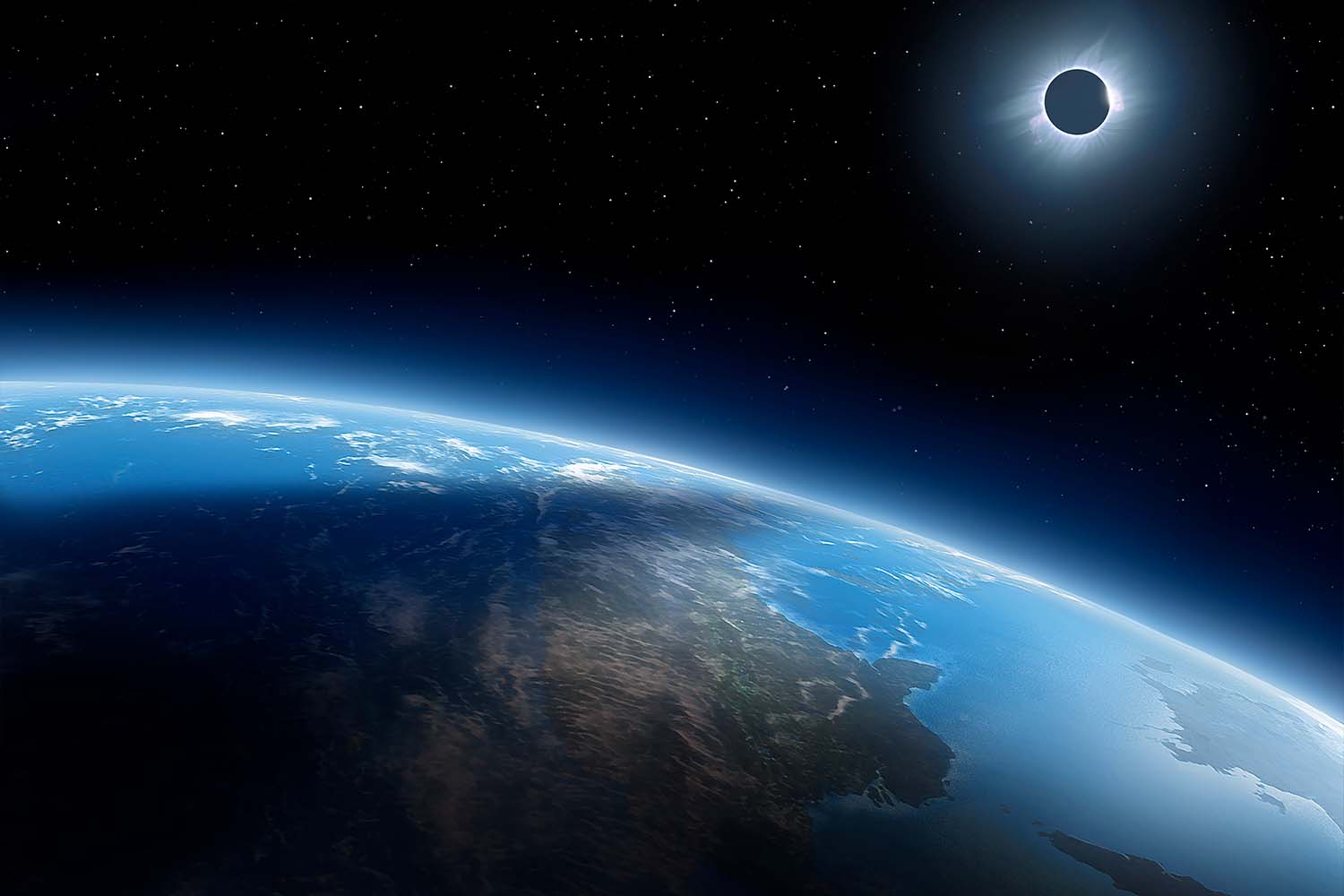 A solar eclipse seen from a place not currently taking reservations