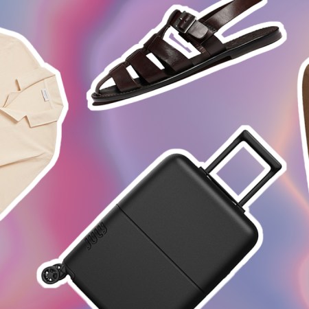 a collage of what to pack for a wedding for men on a purple background