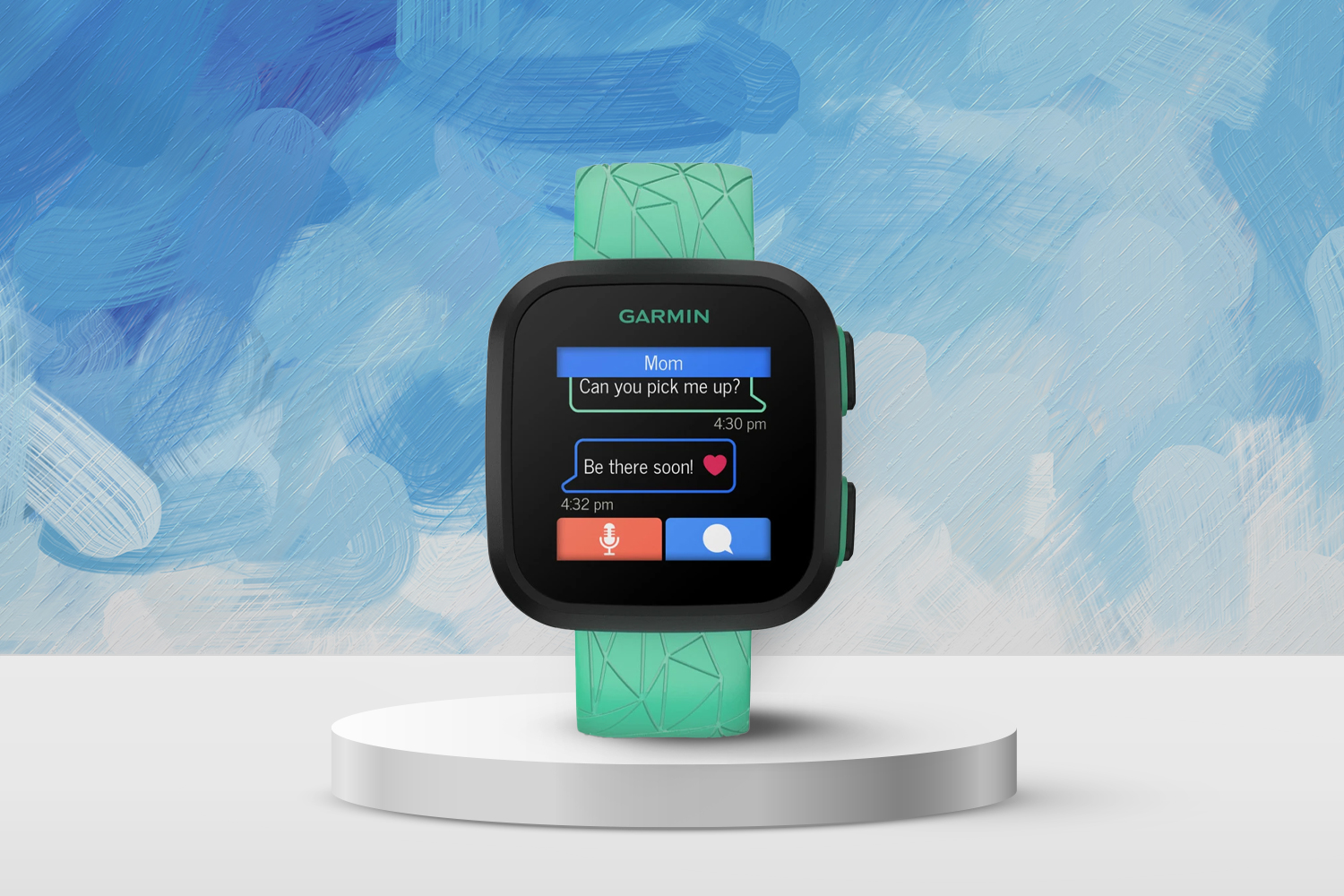 thin and skinny green watch band with wide touch screen