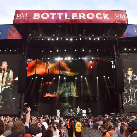 James Hetfield and Metallica perform during the 2022 BottleRock Napa Valley at Napa Valley Expo on May 27, 2022 in Napa, California