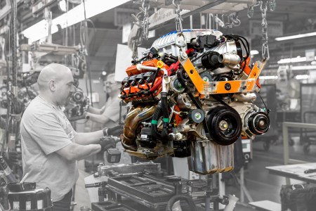 The monstrous Hellcat V8 getting ready for action at the Brampton Assembly Plant in 2016.