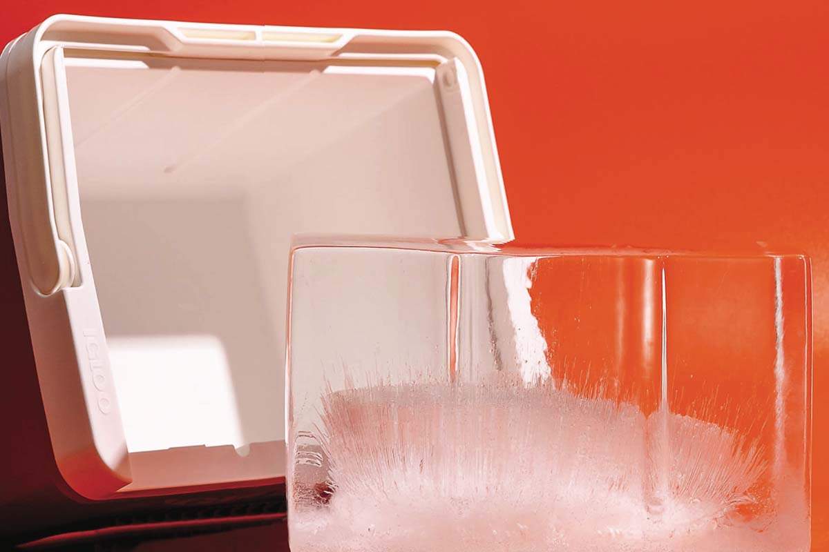 Making clear ice in a cooler