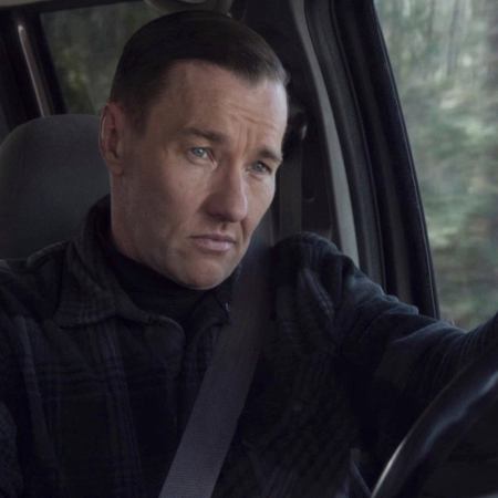 actor Joel Edgerton driving a car as narvel roth in movie master gardener