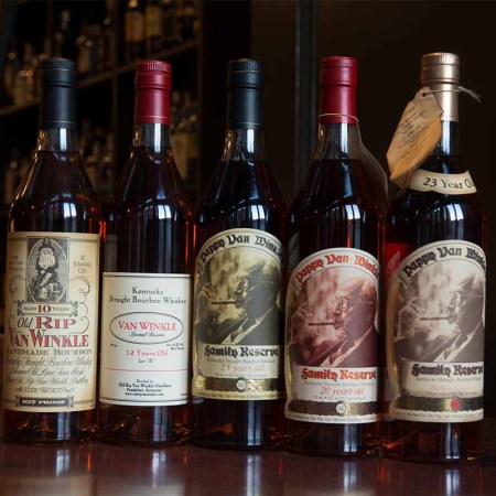Photos for a story about the popularity of Pappy Van Winkle Bourbon, it's very expensive and quite hard to find photographed at Jack Rose Dining Saloon in Washington, D.C. on October 08, 2014.