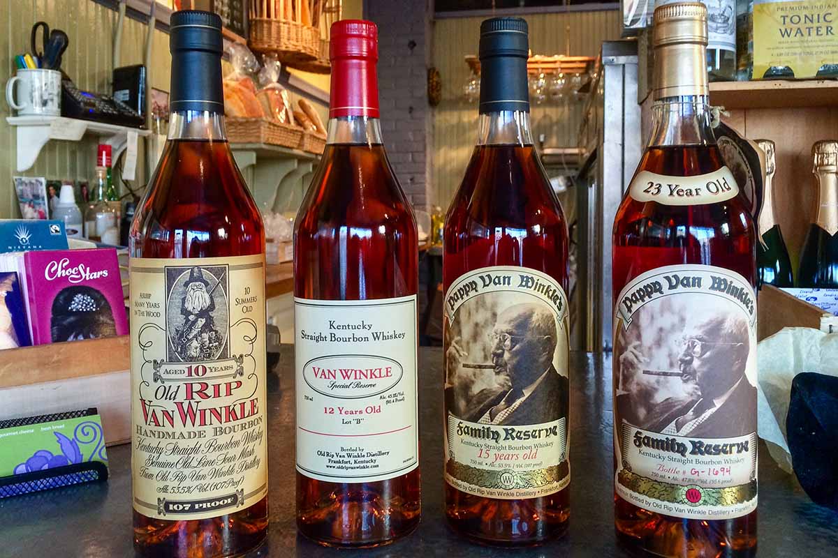 four bottles of Pappy Van Winkle