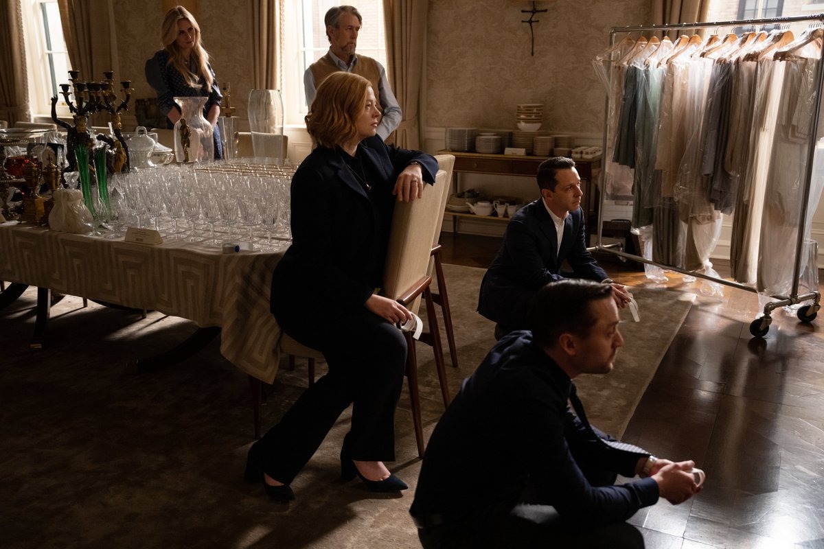 A scene from the series finale of "Succession"