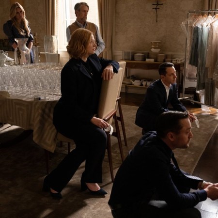 A scene from the series finale of "Succession"
