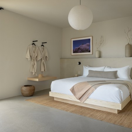 brown and muted neutral-color themed hotel room.