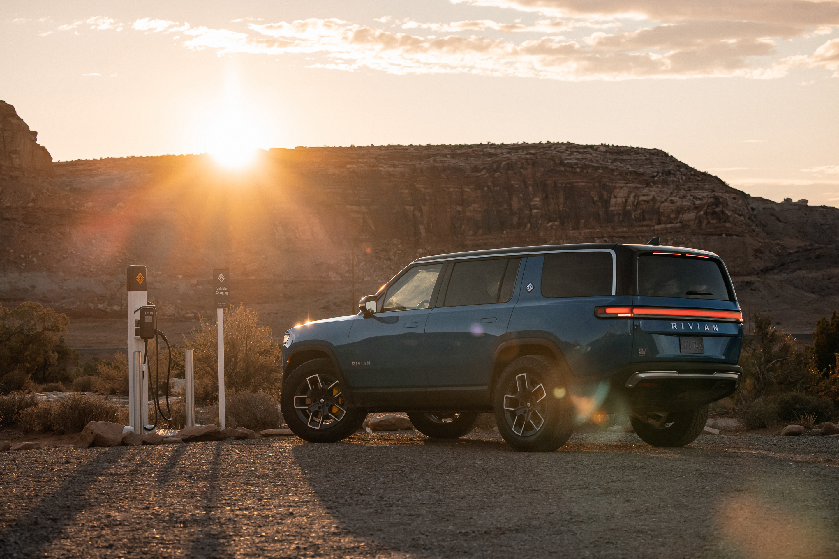 2022 Rivian at charging station
