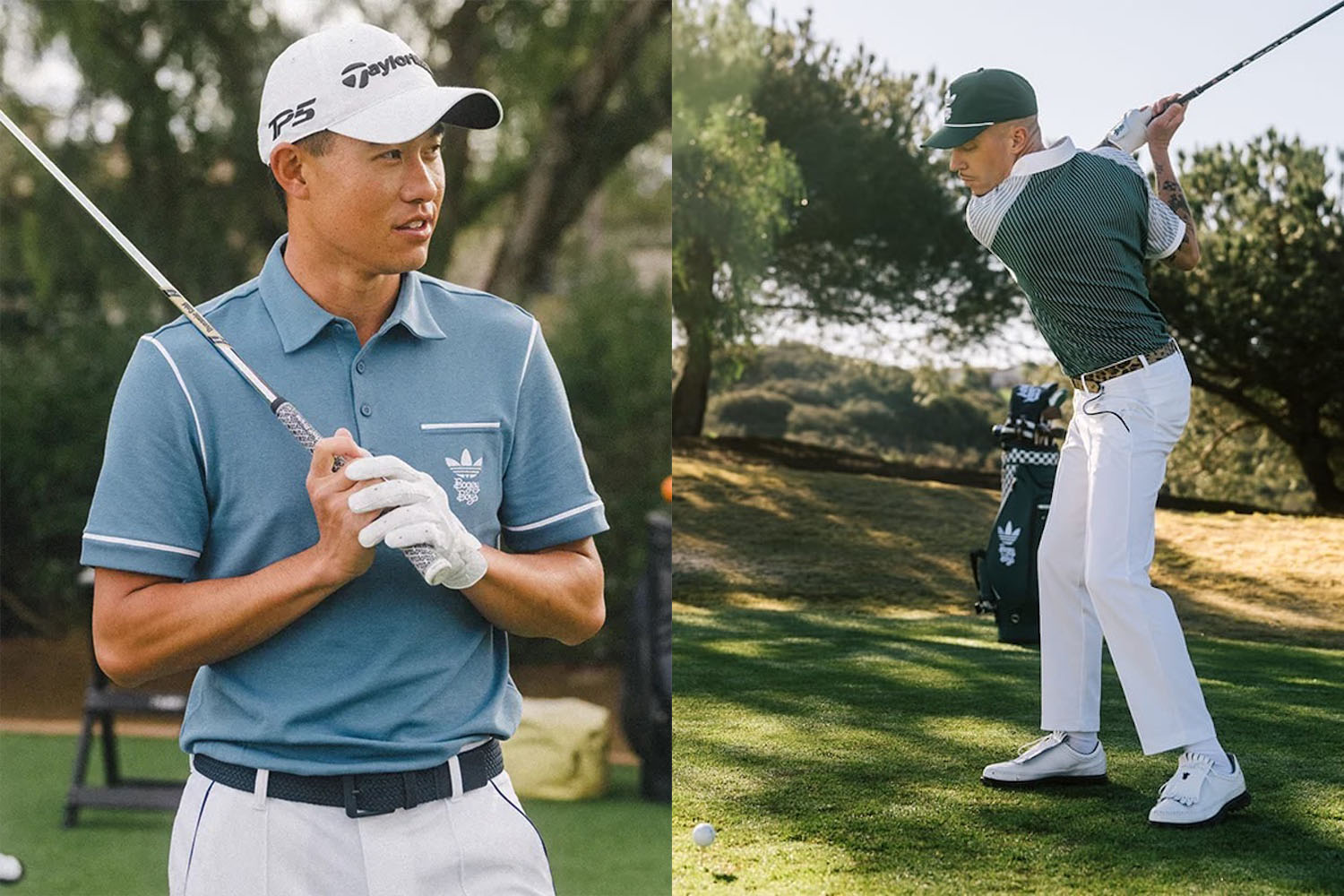 two model photos of Adidas x Bogey Boys