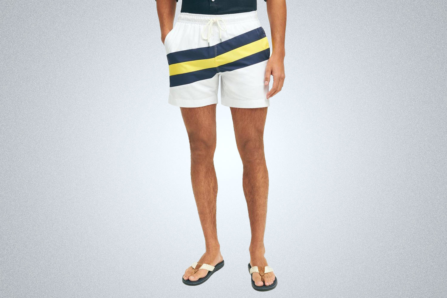 Brooks Brothers 5″ Stretch Montauk Stripe Swim Trunks