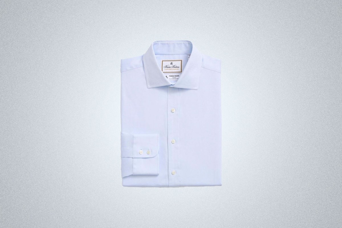 Brooks Brothers X Thomas Mason Cotton Pinpoint Oxford English Collar Dress Shirt