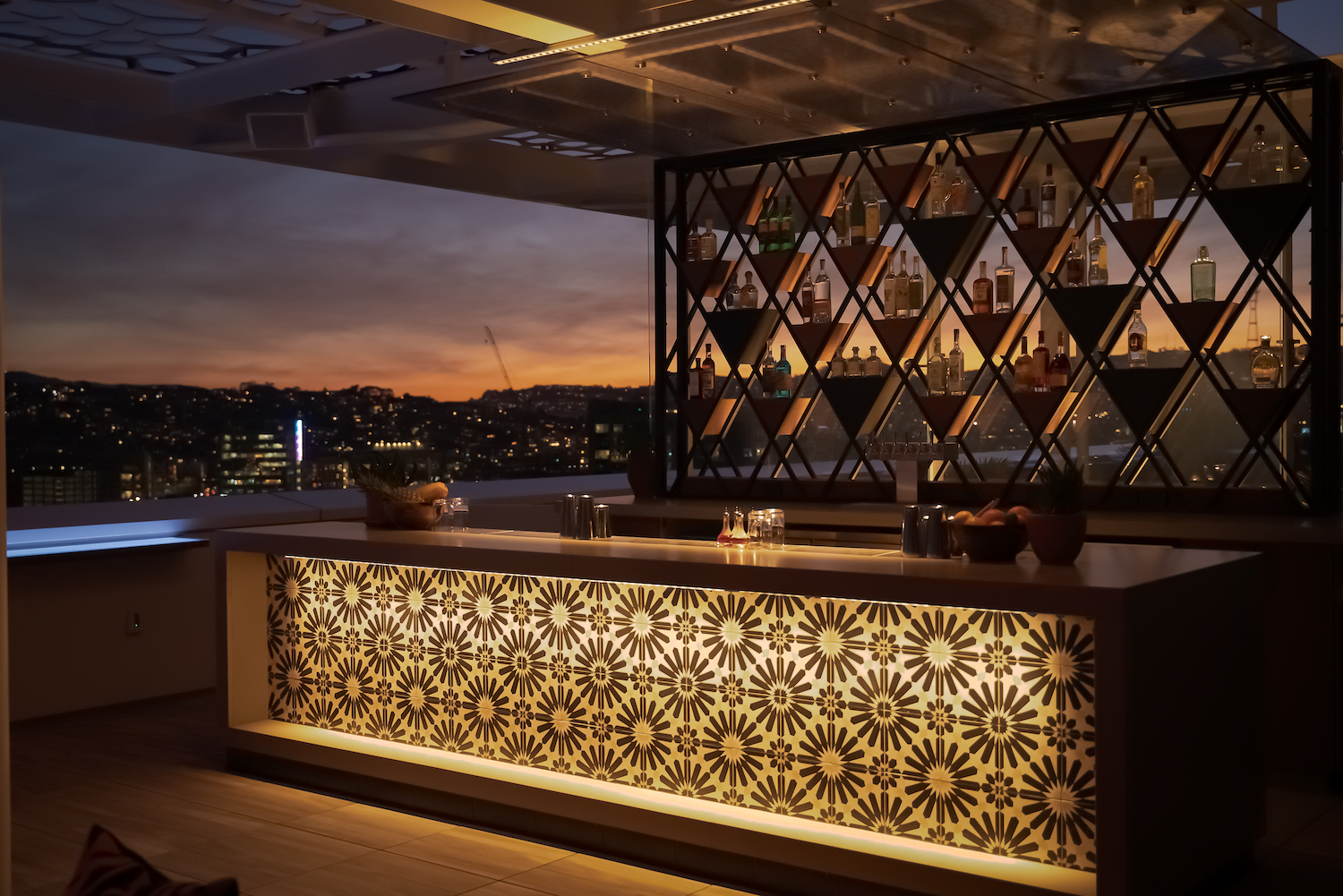 nighttime view from the rooftop of Cavaña