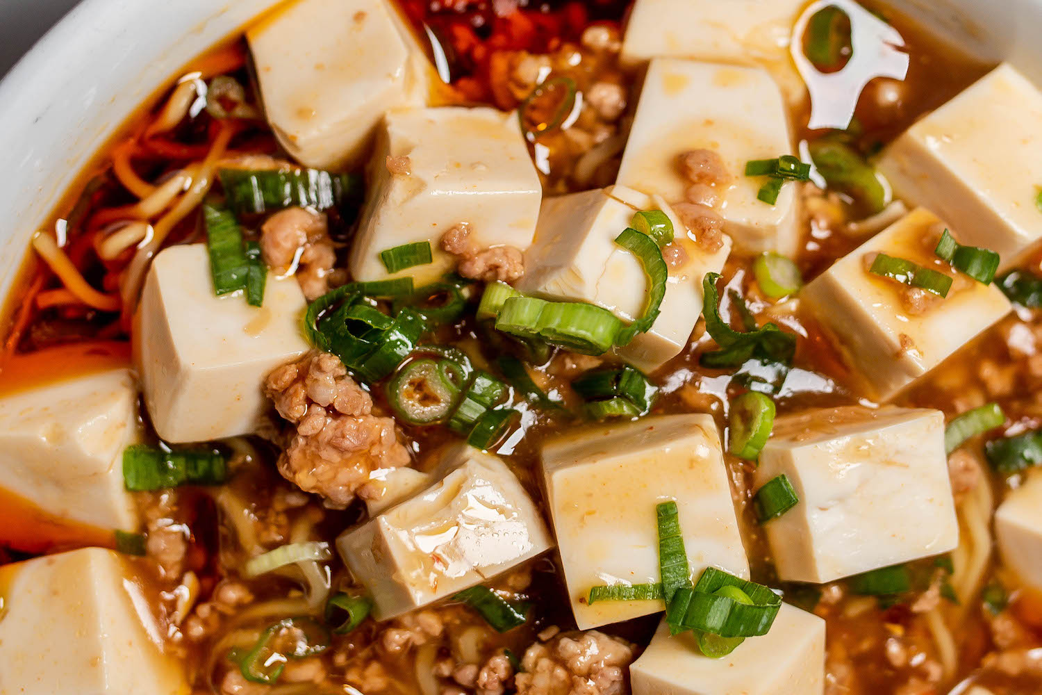 up-close shot of a ramen dish.