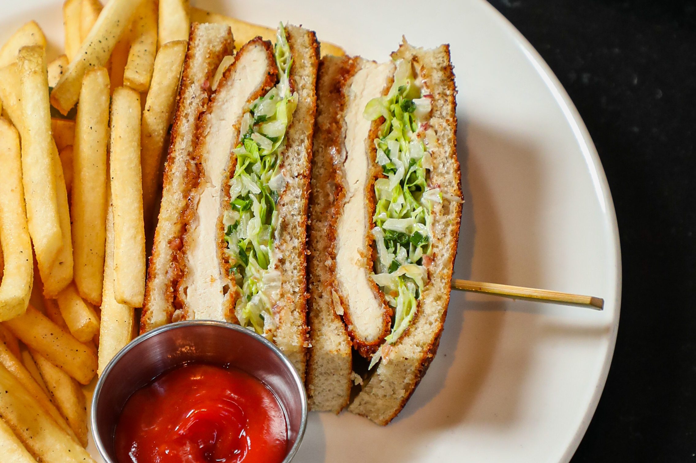 A chicken katsu sandwich.