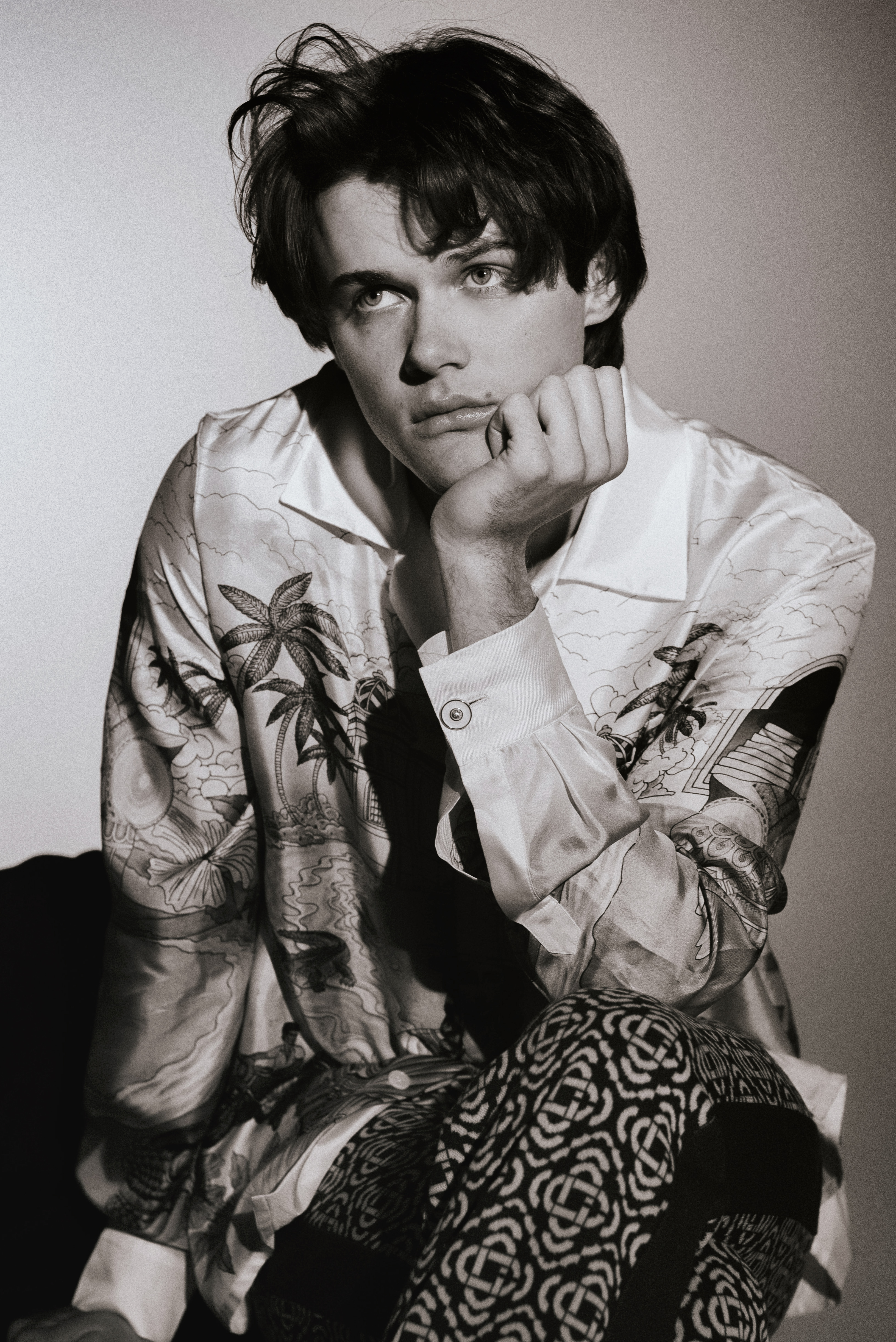 actor Chris Briney in black and white