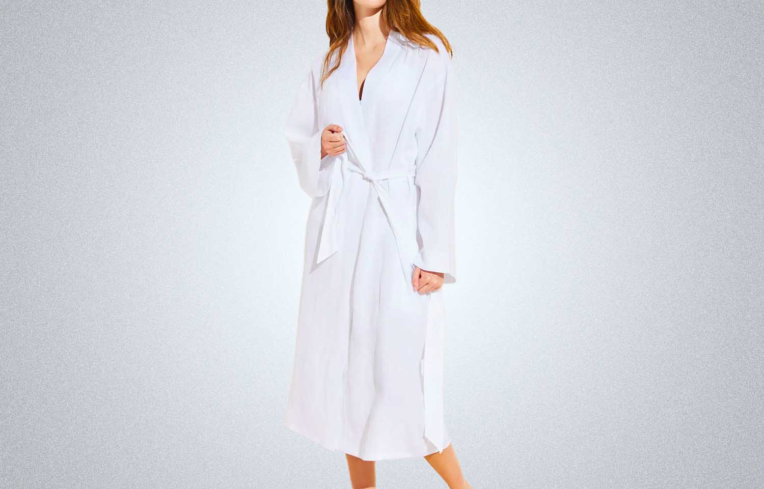 Eberjey Long Linen Robe