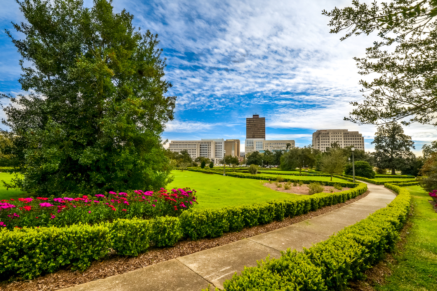 Trees in park against sky,Baton Rouge,Louisiana,United States,USA