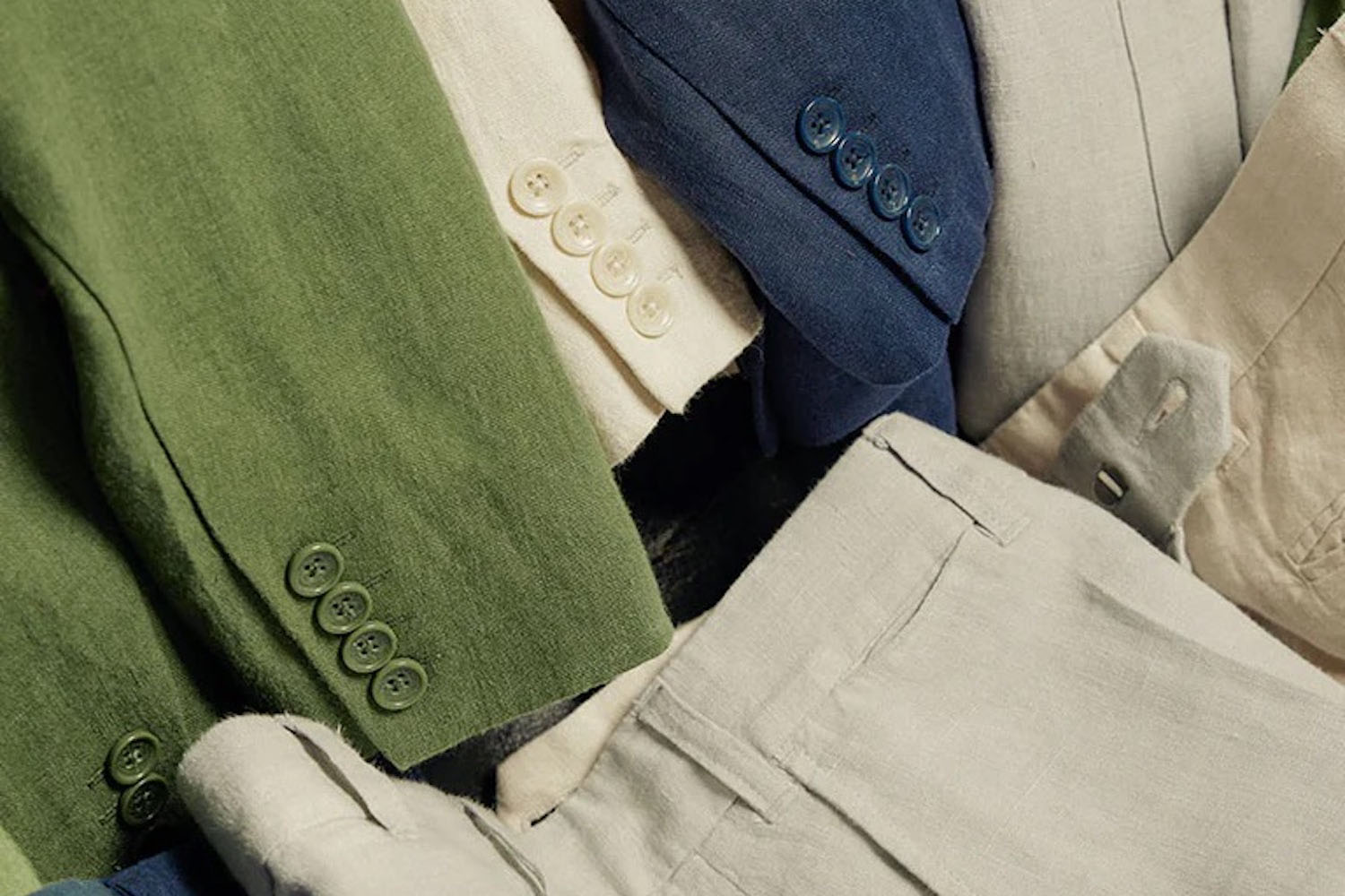 a group of linen suiting from Percival