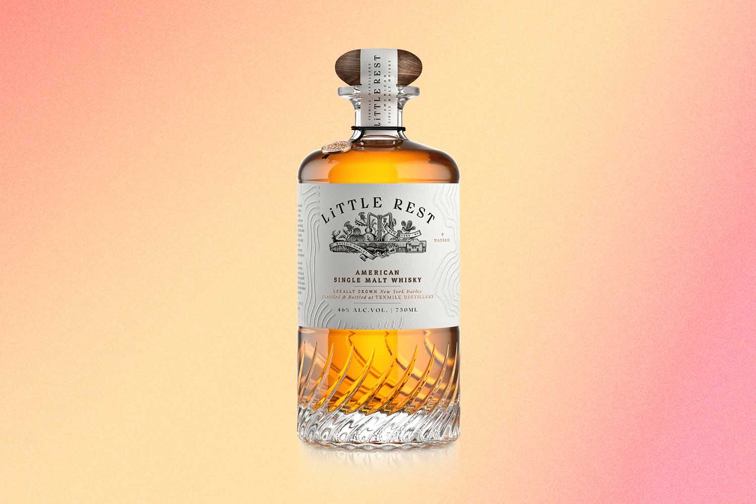 A bottle of Little Rest whiskey