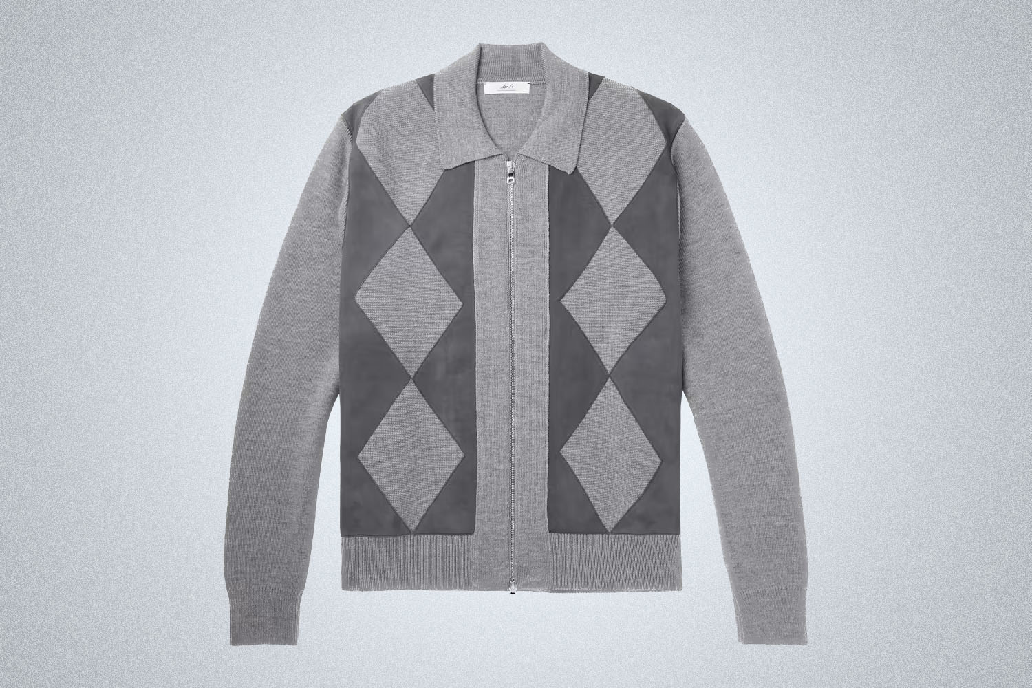 Mr Porter Suede-Trimmed Wool Zip-Up Cardigan