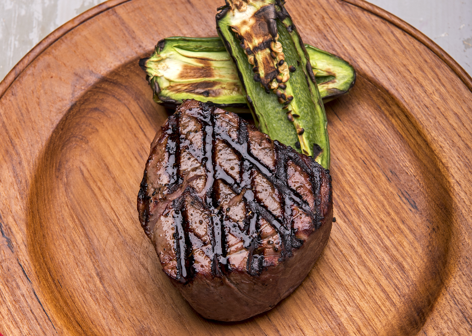 Steak on a plate.