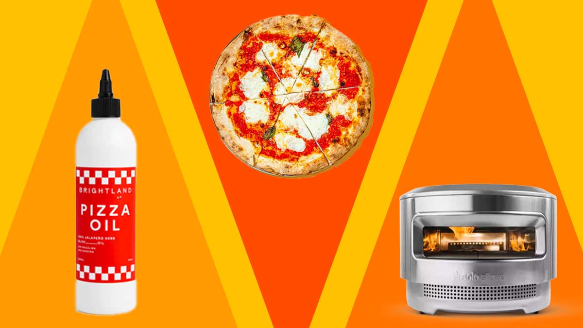 Brightland pizza oil, a pizza from Goldbelly and Solo Stove's backyard pizza oven, some of the best gifts to give the pizza lover in your life