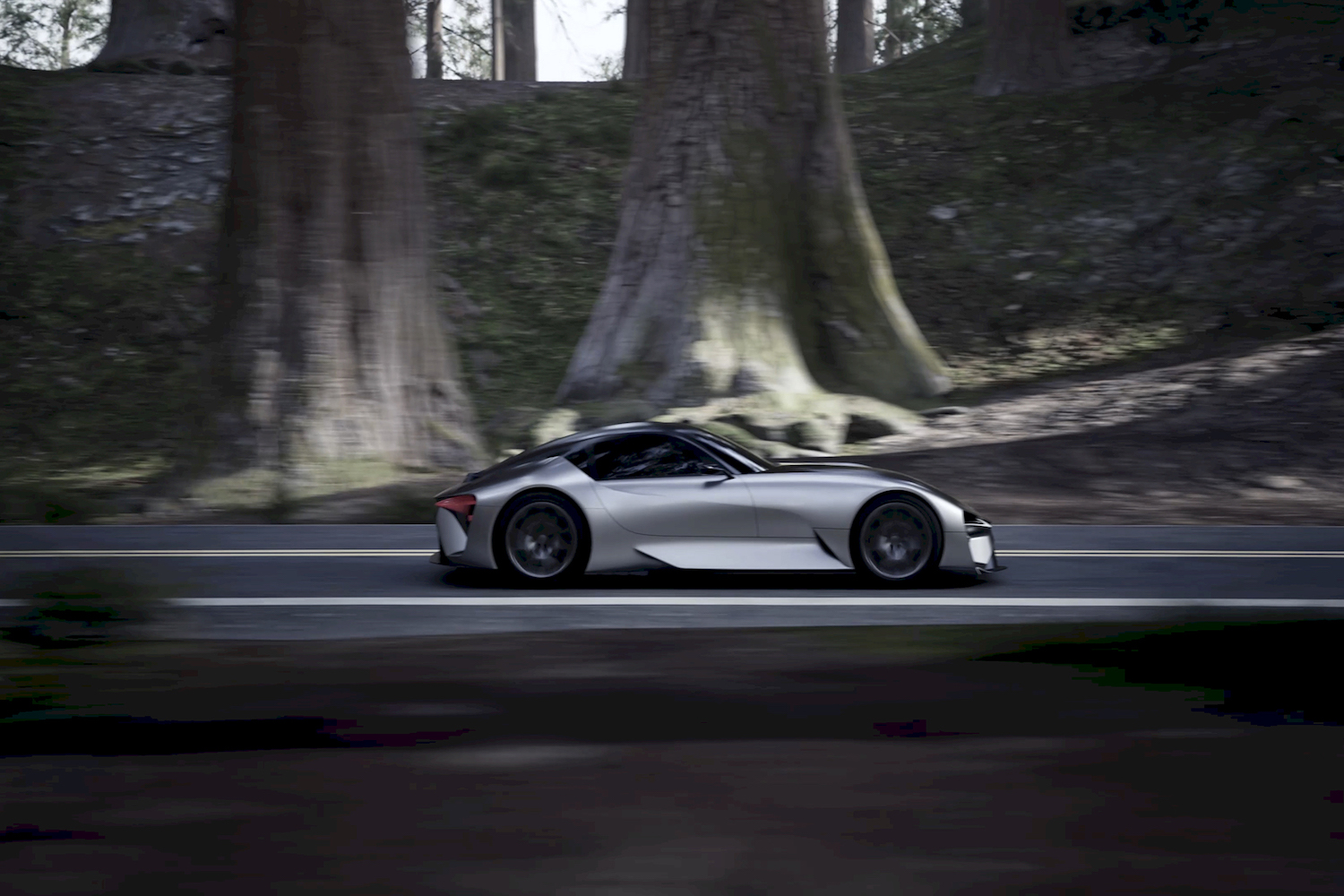 car driving fast on road