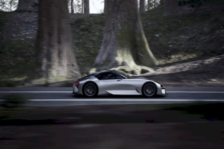 car driving fast on road
