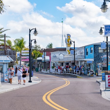 busy street with shops
