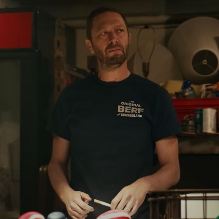 a photo of Cousin Richie from The Bear in a bootleg tee shirt