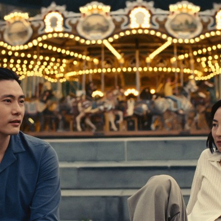 Teo Yoo and Greta Lee in "Past Lives"
