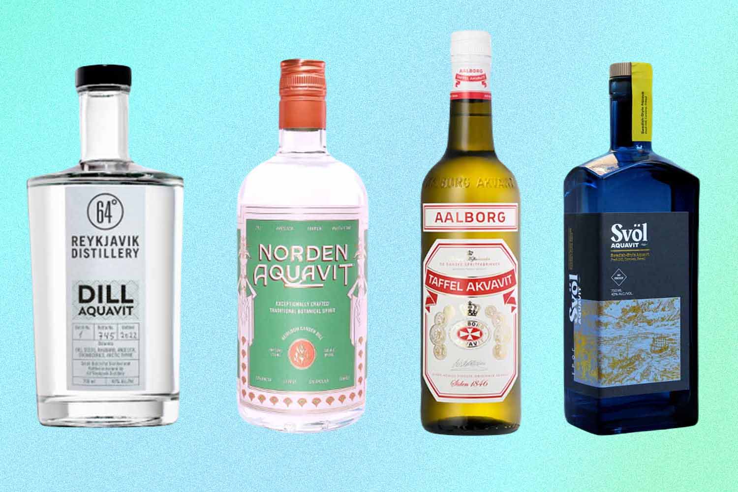 four bottles of aquavit