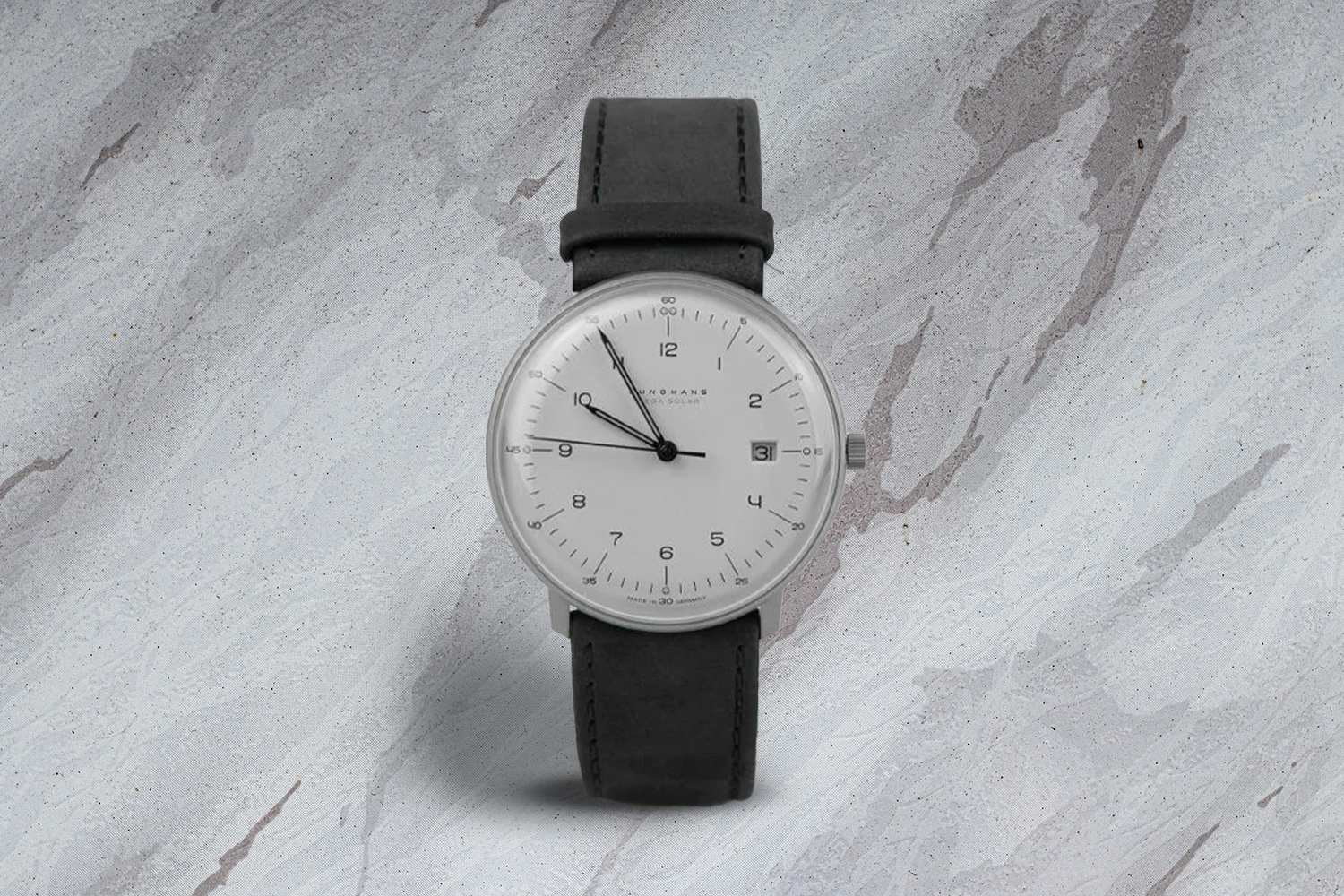 clock with black wrist and white face