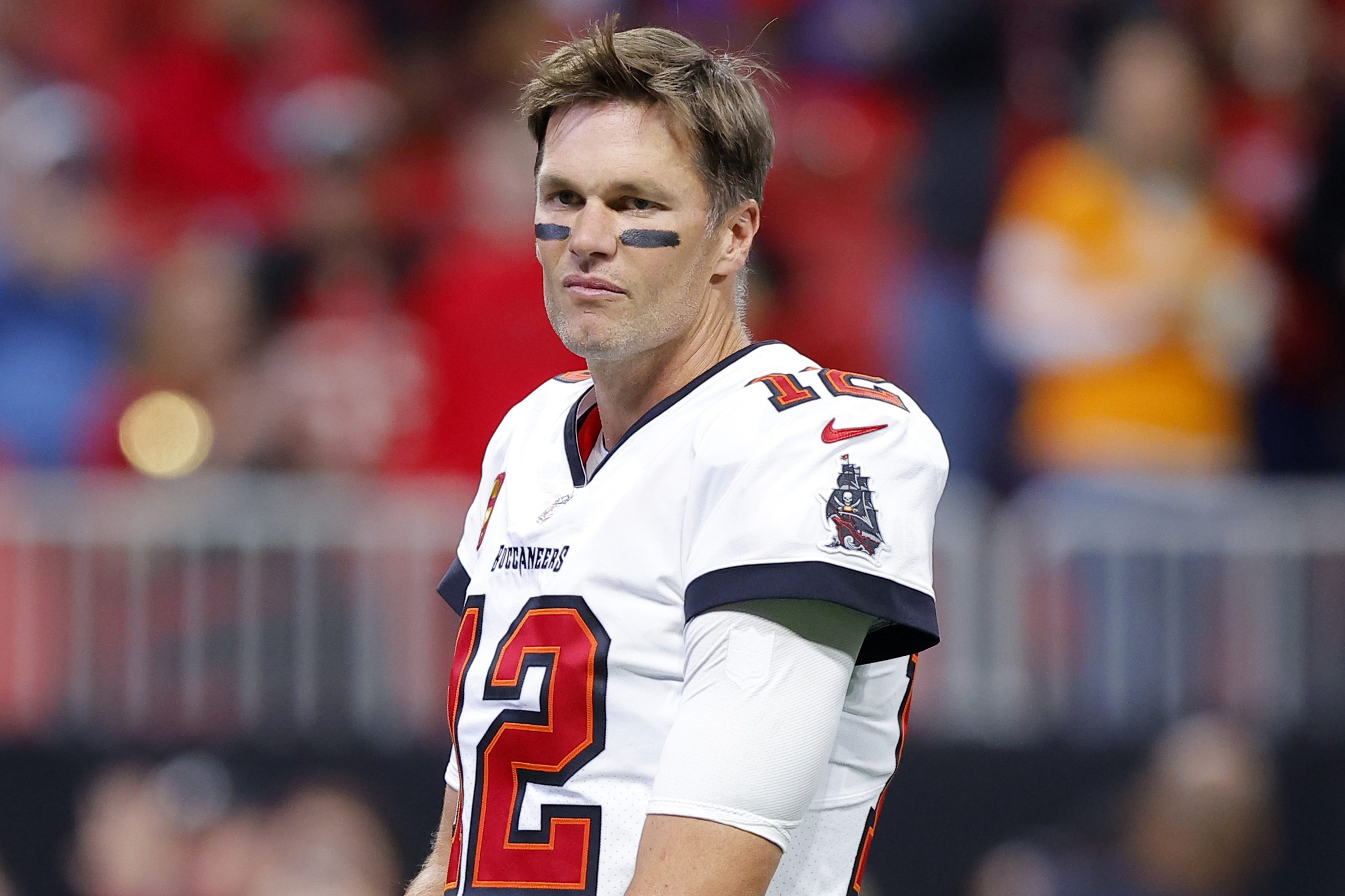 Tom Brady on the football field.