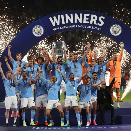 Manchester City celebrating