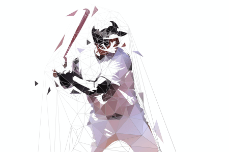 A baseball player standing with a bat.