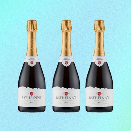 Three bottles of Rathfinny Classic Cuvée 2018. Specially packaged versions of this wine were aged underwater for six months.