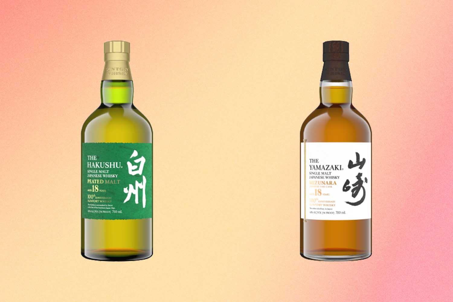 Hakushu 18 Year Old Peated Malt / Yamazaki 18 Year Old Mizunara