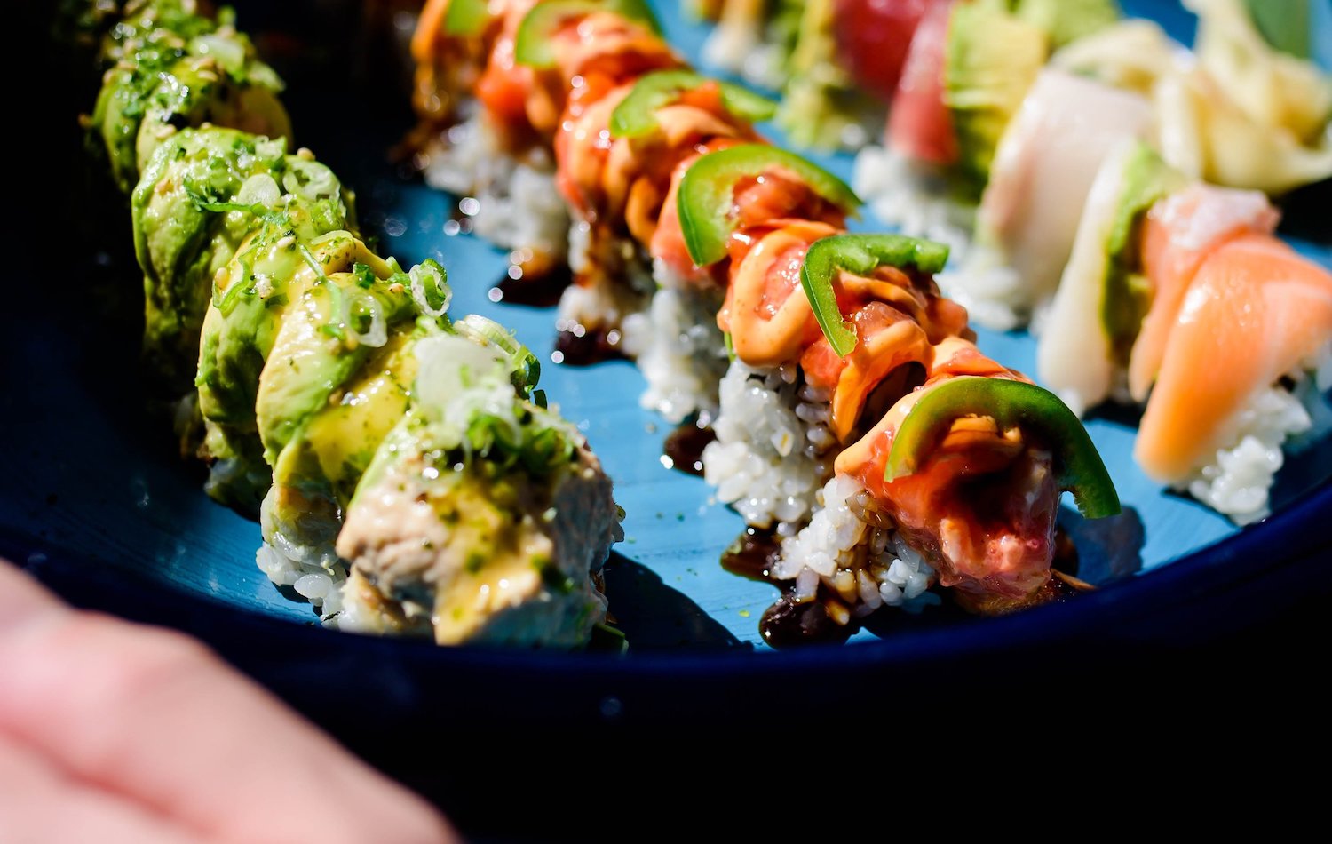 rows of sushi