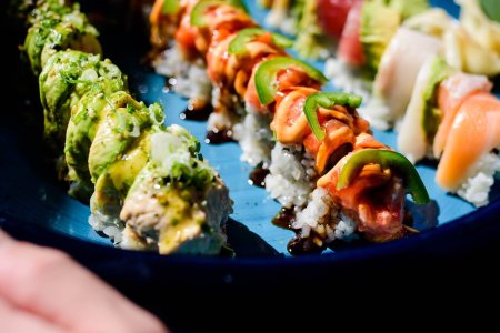 rows of sushi