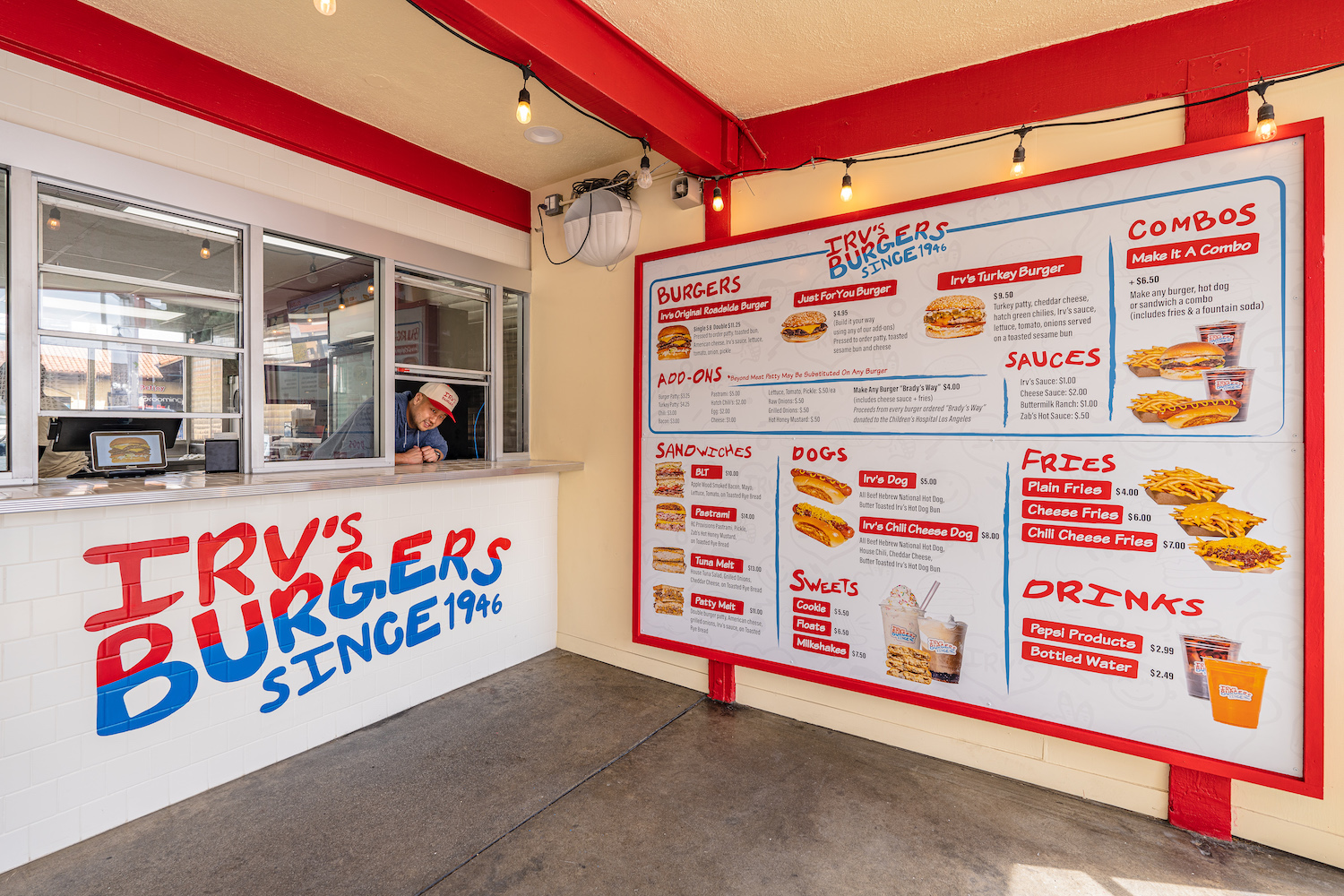 Front of Irv's Burgers.
