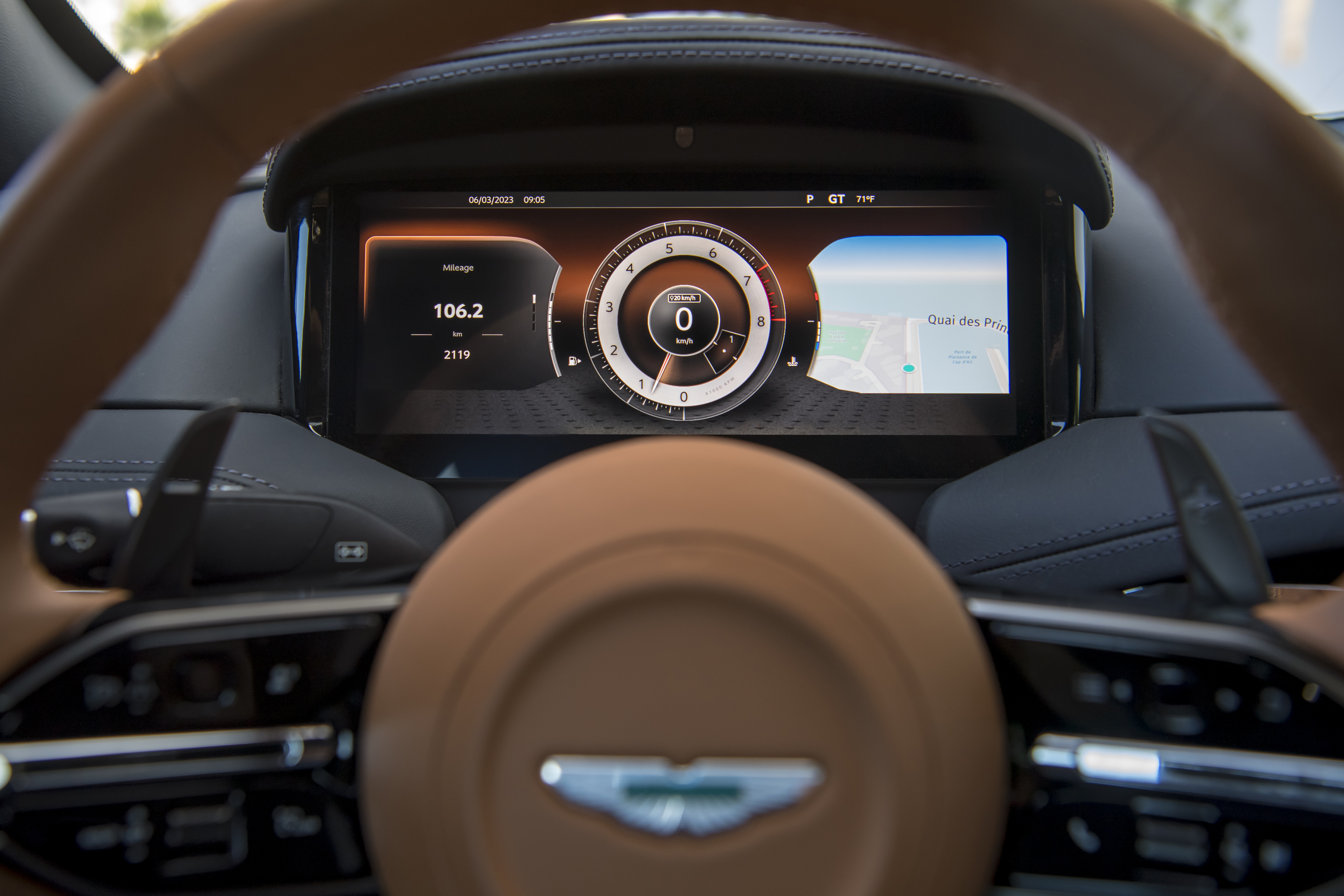 The Aston Martin DB12 dashboard