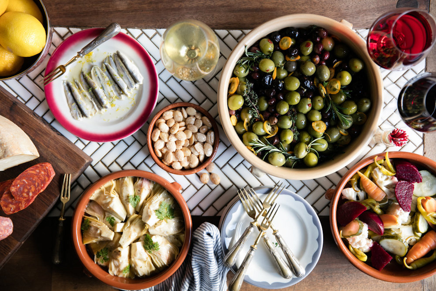 Various food spread.