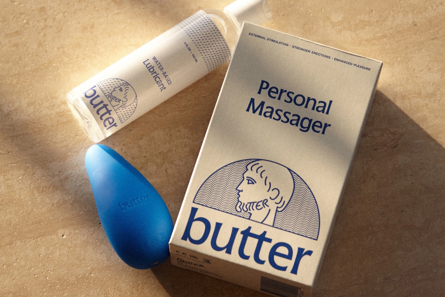 Butter Wellness products on a white wooden table