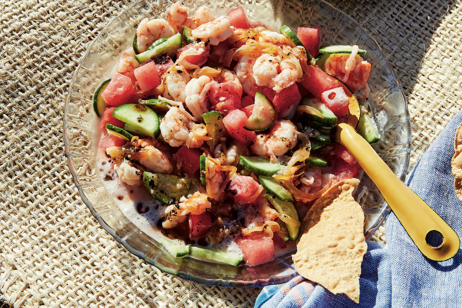 Ceviche de Camarón y Leche de Coco
