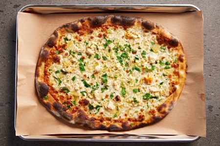 Lala's clam pizza.