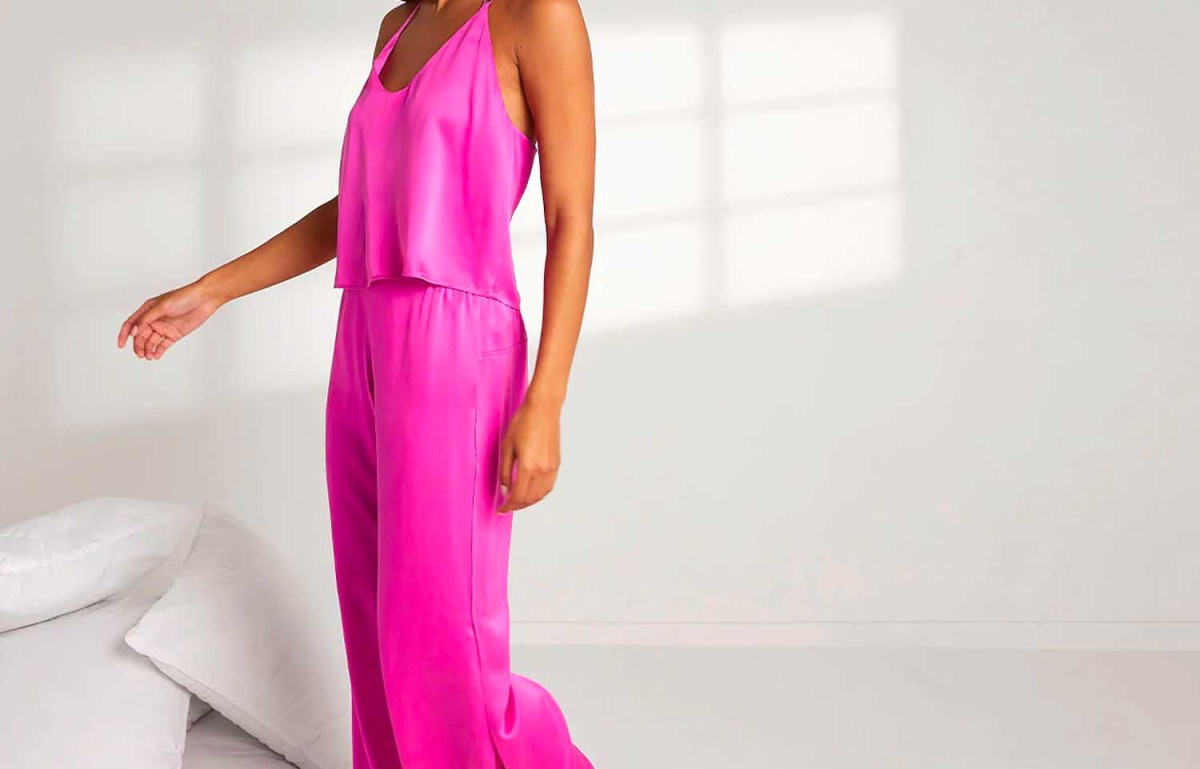 Lunya Washable Silk Cami Pant Set in Caffeinated Pink