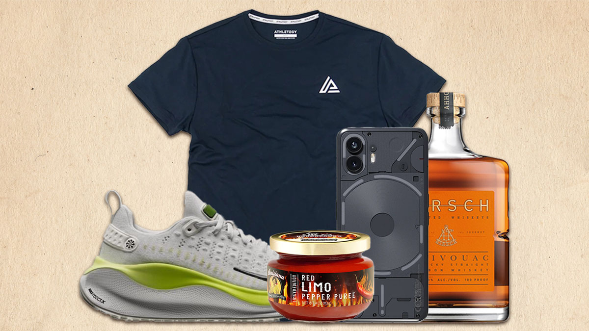 a collage of the products of the week on a tan background