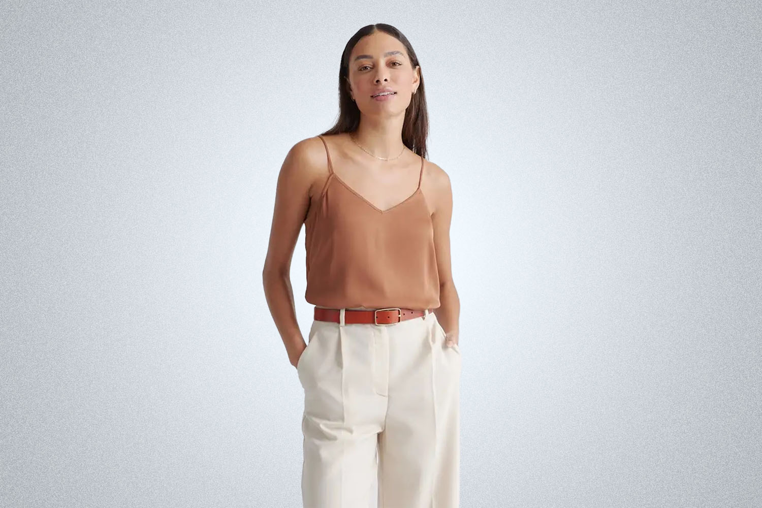 Quince Washable Stretch Silk V-Neck Cami